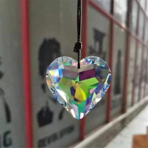 Creative Diamond Shape Hanging Crystal Suncatcher Rainbow Pendant For Window Decor Accessories Supplies Dream Catcher