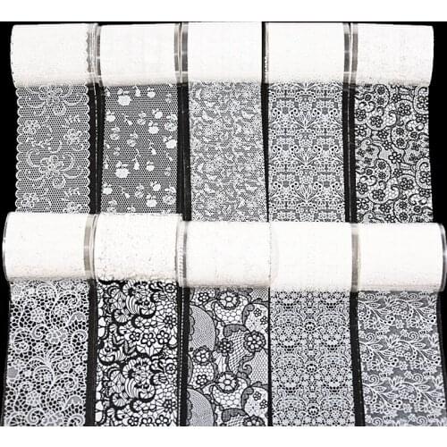 Lace Nail Foils Colorful Self-Adhesive 3D Nail Stickers Stripe Line DIY Transfer Decals Sticker Nail Art Gold Foil Paper Sticker