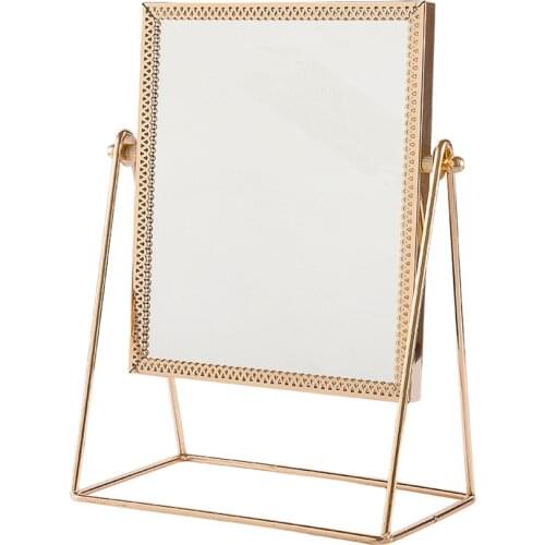 Square Singe Side Cosmetic Mirror Luxury HD Vanity Mirror Household Desktop Makeup Mirror Beauty Makeup Styling Accessories