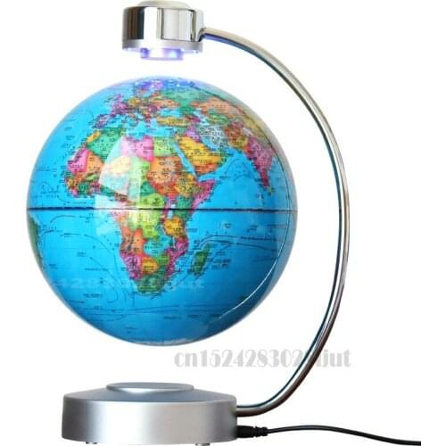 Magnetic Levitation Globe Rotating Luminous 8 Inches Home Decor Office Ornaments Energy Saving and Power Saving Creative Gifts