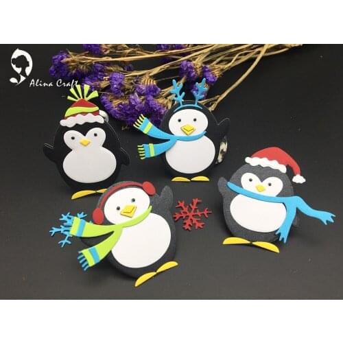 AlinaCraft Metal Cutting Dies Penguin Winter Snow Build Up Animal Scrapbook Paper Craft Album Card Embossing Art Cutter Blade