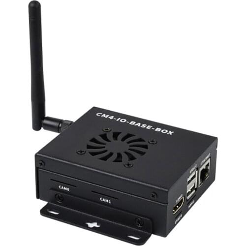 Mini-Computer Based on Raspberry Pi Compute Module 4 (NOT Included), Mini IO Board Full Ver, Metal Case, with Cooling Fan