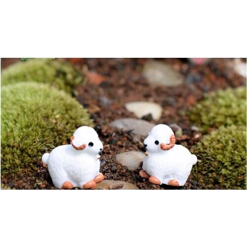 2pcs/lot Mini Decoration Sheep 1.9cm Small Antelope Fairy Garden Home Decor DIY Miniature Animals Miniature Garden