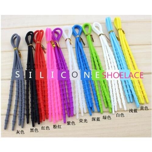 Fashion Silicone Bamboo Style Shoelace Candy Color Lazy Shoelaces Elastic Running Sport Shoe Lace One Pair Free Shipping