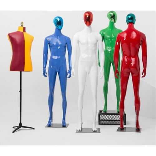 Fashionable Full Body Colorful Whole Body Mannequin With Electroplate Head Customized