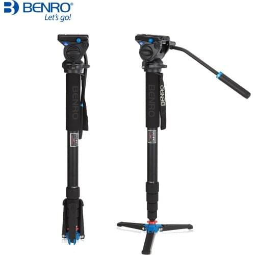 Benro A49TDS4 Monopod Aluminum Tripod Camera Stands For Camera Sport Scoping Bird Watching S4 Video Head 5 Joint Max Loading 4kg