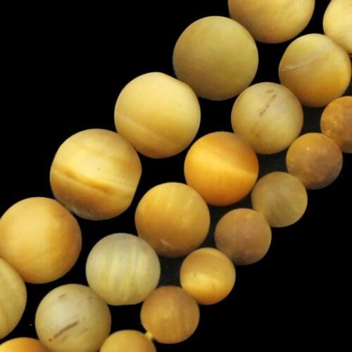 Natural Stone Matte Gold Tiger Eye Beads Round Spacer Loose beads Jewelry Making DIY Bracelet Accessories 4/6/8/10/12MM