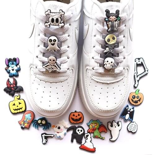 Novel 1pcs plimsolls canvas Casual Shoe Charms Decoration Buckle DIY ghost combiation pin party Gifts