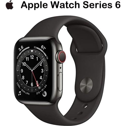 95% New Apple Watch Series 6 GPS 40MM/44MM iWatch Space Gray Aluminum Case with Black Sport Band
