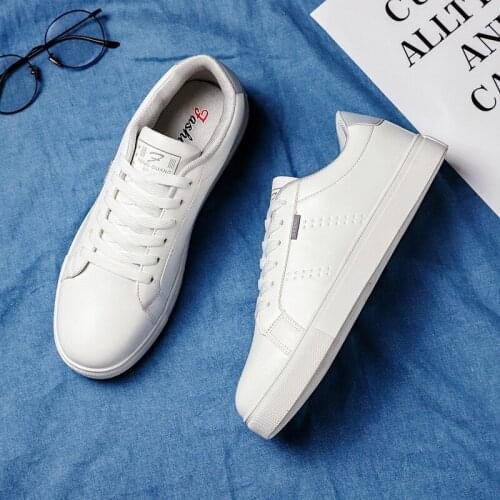 2021 Spring Autumn New Fashion Concise Style Mens Vulcanize Shoes Comfortable Lace-up Shallow Flat Shoes Suitable for Daily