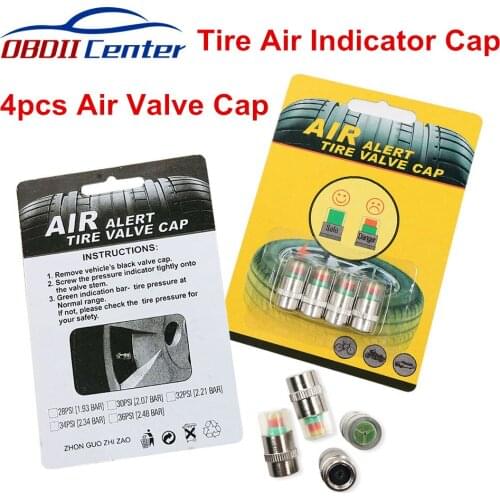 4PCS Car Tire Pressure Indicator Caps Tire Air Alert Cap 12V 24V Cars Trucks Suits Auto Tire Pressure Monitor Sensors TPMS