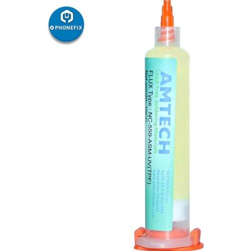 AMTECH NC-559-ASM Solder Flux BGA No-Clean Solder Paste with Plunger and Tip Welding Oil Flux Lead-Free Solder Dispensing Kit