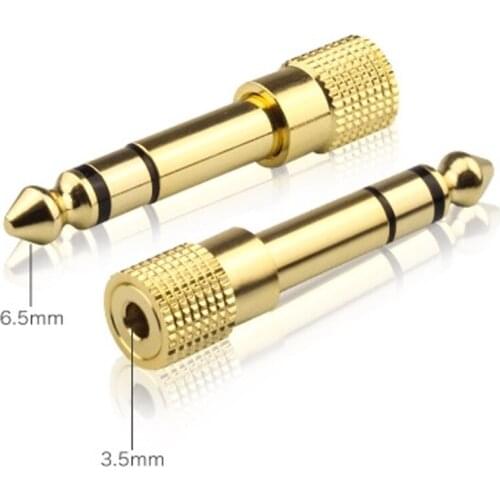 6.5MM Male To 3.5MM Female Jack Plug Audio Headset Microphone Guitar Recording Adapter 6.5 3.5 Converter Aux Cable Gold Plated