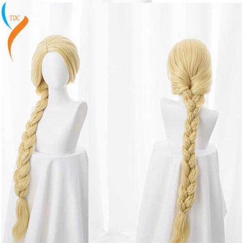 Tangled Princess 120cm 47" Straight Blonde Super Long Cosplay Wig Rapunzel Synthetic Hair Anime Wig + Wig Cap