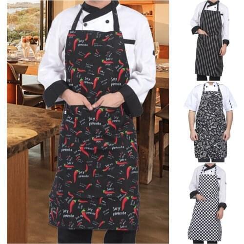 Adjustable Halflength Adult Apron Hotel Restaurant Chef Waiter Apron Kitchen Cook Striped Apron With 2 Pockets opportune
