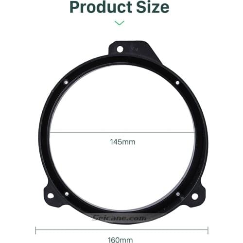 Seicane Black 2 PCs Fitting Kit Car Speaker Spacer for Subaru Forester Front Door Audio Rings Plates Bracket Pad Mat Holder