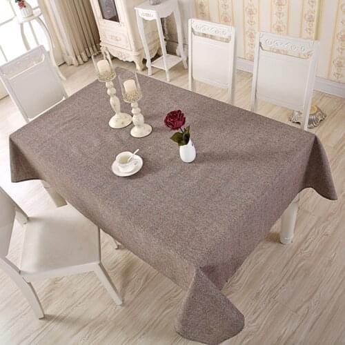 Senisaihon Modern Linen Cotton Tablecloth Red 5 Solid Color Table Cloth Washable Wedding Banquet Coffee table cloth HomeTextiles