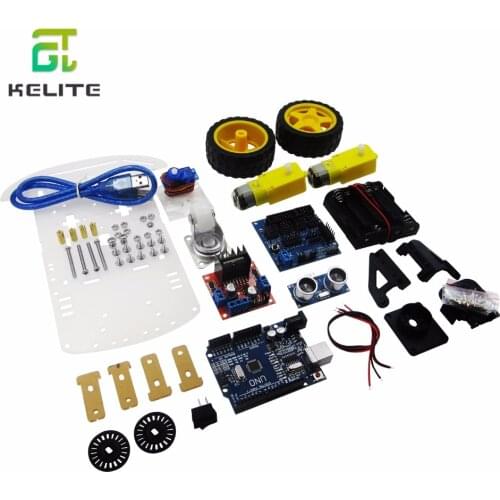 Tracking Motor Smart Robot Car Chassis Kit Speed Encoder Battery Box 2WD Ultrasonic module