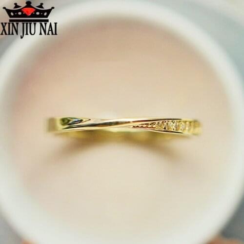 Unique twisted exquisite micro-set diamond ring set with high-quality zircon Austrian crystal 14K gold ring woman jewelry gift