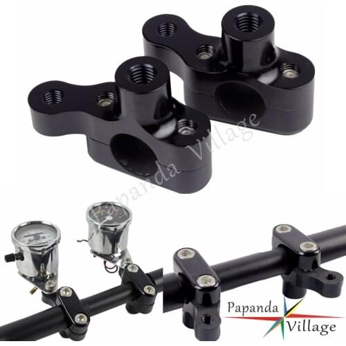 Universal Black Motorcycle 1" 25mm Handlebar Risers with Meter Bracket for Harley Touring Softail Sportster XL883 1200 2004-2019