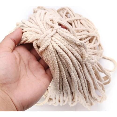 Hot YO-5Mmx100M Braided Cotton Rope Twisted Cord Rope Diy Craft Macrame Woven String Home Textile Accessories Craft Gift