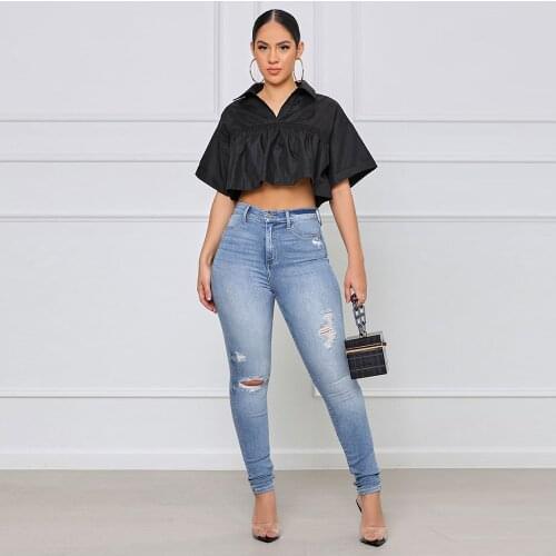 Black/white/coffee Women Basic Blouse Top Simple Turn Down Collar Lantern Sleeve Crop Shirt Casual Fall Drawstring Button Blusas