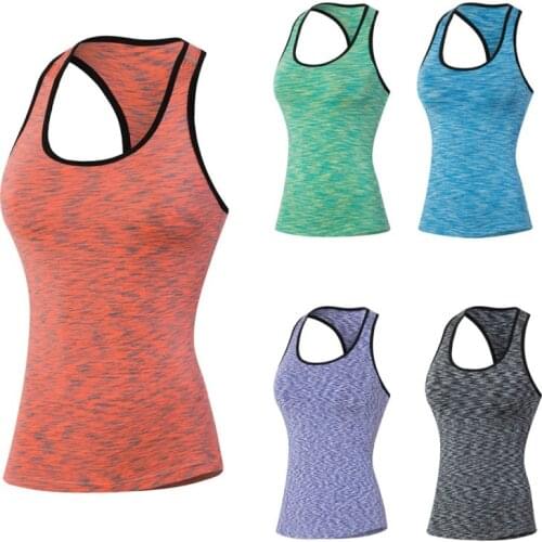 Women Fitness Sports Shirt Sleeveless Yoga Top Running GymShirt Vest Athletic Undershirt Yoga Gym Wear Tank Top Quick Dry