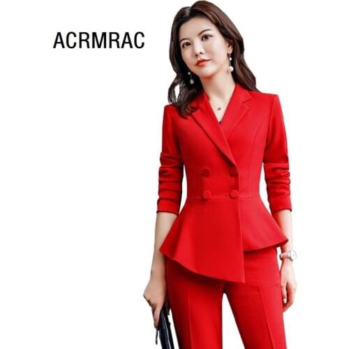 Women suits Slim spring Long sleeve irregular jacket skirt 2-piece set OL Formal Business Women skirt suits Woman set suits 1906