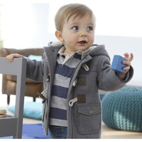 Winter Warm thick Baby Boys Kids Hooded Coat Cotton Zipper Hooded Cotton Jacket Clothes Outerwear Duffle Winter Warm Coat
