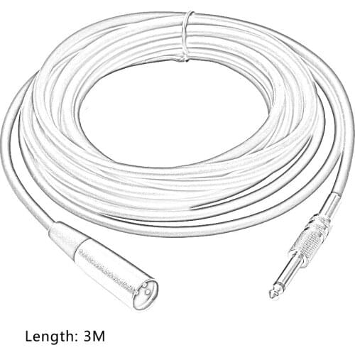 1.8M/3M/5M/7.6M Durable Male To Female Plug Shielded Audio Metal Microphone Mic Audio Cable Cord Black