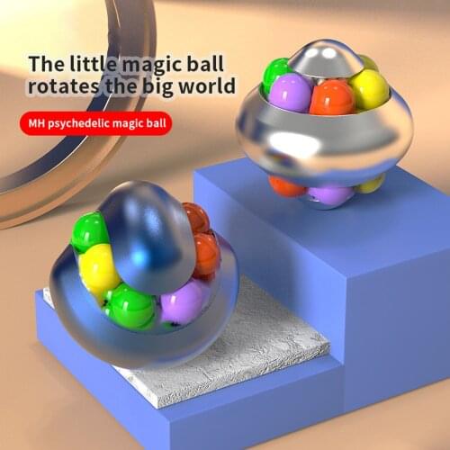 1PC Anti-Stress Aluminum Alloy Psychedelic Rotating Magic Ball Educational Toys Fidget Decompression Stress Reliever Cube#p4