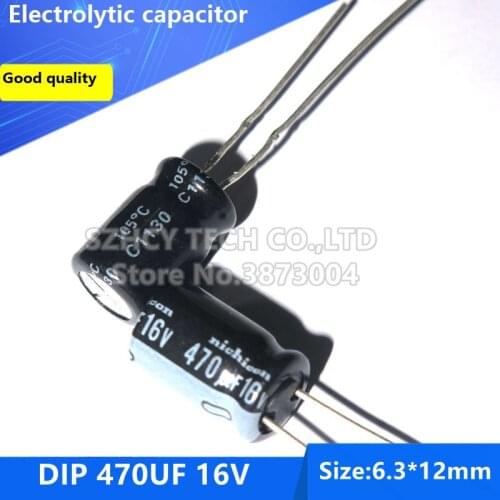 100pcs DIP 470UF 16V 6.3*12 Electrolytic capacitor