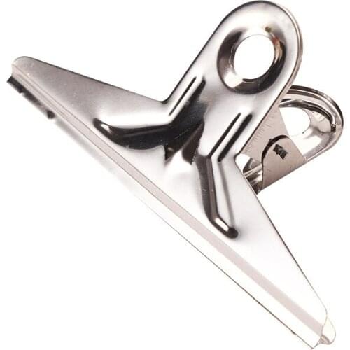 100pcs/lot Stainless Steel Folder Iron Clamp Paper Clip Dovetail Clips Office Supplies Have Small And Big Size 15cmx7cm