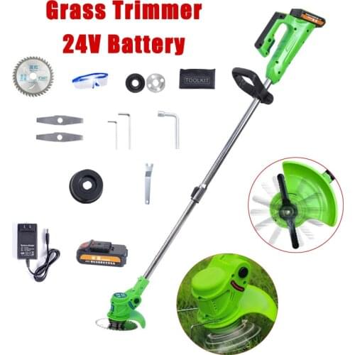 24V/12V Electric Lawn Mower Cordless Rechargeable Grass Trimmer Pruning Garden Tool Telescopic Handle Mower Pruning With Battery