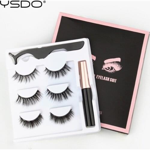 3D Mink Eyelashes Magnetic Eyelashes Makeup Magnetic Lashes Eyeliner Tweezers Set Natural False Lashes Short Faux Cils