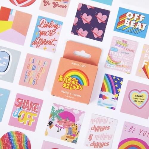46 pcs/box Making rainbow Cute Avocado Decoration Sticker Flakes Scrapbooking School Supplies