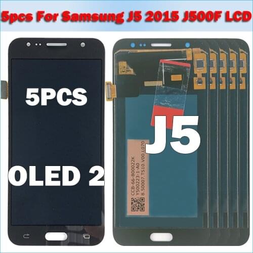 5 Piece/lot OLED2 LCD For Samsung Galaxy J5 2015 J500 LCD Display with Touch Screen Digitizer Adjust LCD