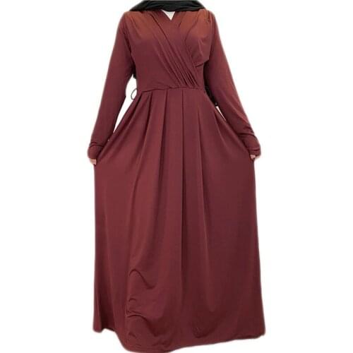 7 Colors Muslim Abaya Solid Arab Long Dress For Women Kaftan Ramadan Islamic Vestido Middle East Dubai Ladies Turkish Maxi Robe