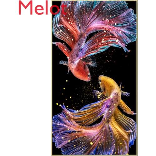 New 5D Diamond Painting Full Diamond Koi Living Room Entrance Points Tile Show Crystal Cross Stitch Pearl Embroidery Durable