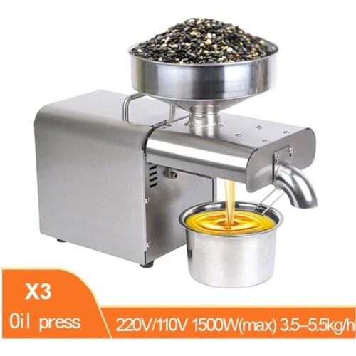 X3 Oil Press Automatic Household Linseed Oil Press Stainless Steel Peanut Oil Press Cold Press Oil Press 220V/110V