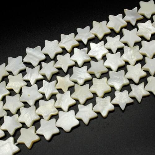Free Shipping White Natural Mother of Pearl Shell five-pointed star Pentagram Beads Approx 39CM Per Strand