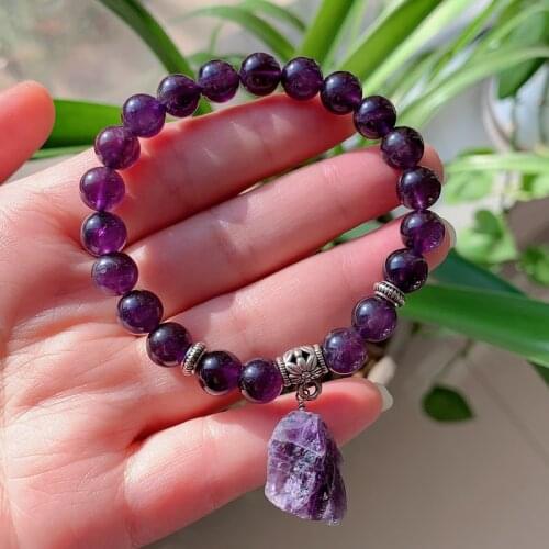 Reiki Healing Natural Stone Bracelets Rock Mineral Quartz Drop Amethysts Tiger Eye Purple Pink Crystal Bracelets Women Friends