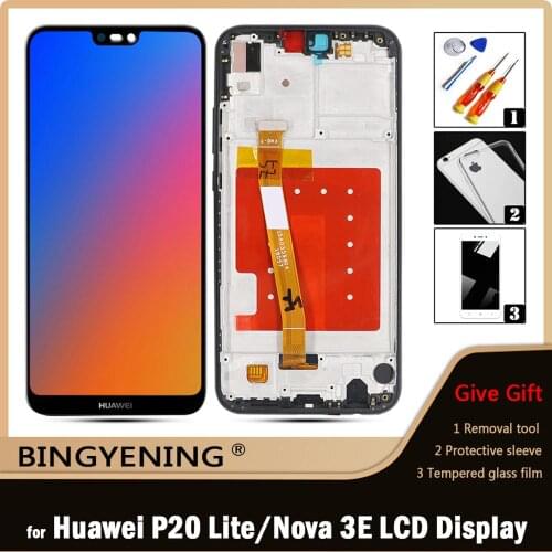 Original For Huawei P20 Lite LCD Display Screen Touch Digitizer Assembly For 5.84 inch Huawei Nova 3e ANE-LX1 ANE-LX3 With Frame