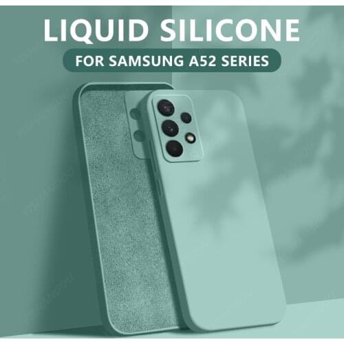 For Samsung A52 A72 A51 A71 A32 S21 Ultra S20 FE S10 Plus A50 A70 A31 A42 Note 20 10 S9 Lens Protect Liquid Silicone Case Cover