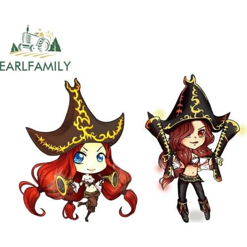 EARLFAMILY 13cm for Lovely Miss Fortune LOL Car Stickers Gaming Decals Waterproof Scratch-Proof Bumper Laptop Vinyl Car Wrap