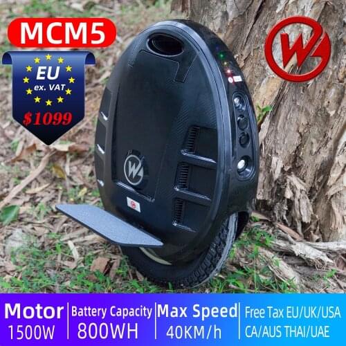 2021 Newest Gotway Mcm5 Electric Unicycle One Wheel Scooter Motor 1500W Battery 84V 800wh LIFE 60-80KM Max Speed 40km/h+ 14inch