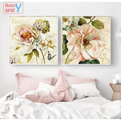 Classical Flower European Canvas Painting Home Decor Picture Wall Art Poster Vintage Print Living Room Bedroom Retro Painting