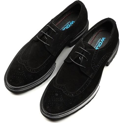 European style leather shoes, round toe laces, made of carved cowhide, comfortable suede shoes, wedding shoes