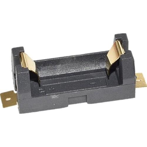 MasterFire 20pcs/lot Single 1/2AA 14250 Batteries Holder Gold Plated SMD SMT 1*1/2AA 14250 Battery Case Box With Bronze Pins