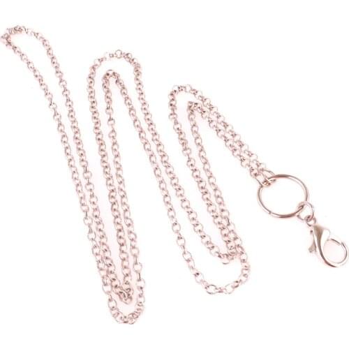 1pcs 2.5mm width 6 Colors Custom size copper Link Rolo Chain long Necklace Chain For Floating locket pendant DIY Jewelry Making